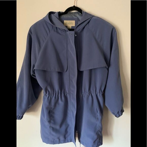 St.John’s Bay blue light hooded jacket, lined, pockets, front zipper,gorgeous,XL - Picture 1 of 10